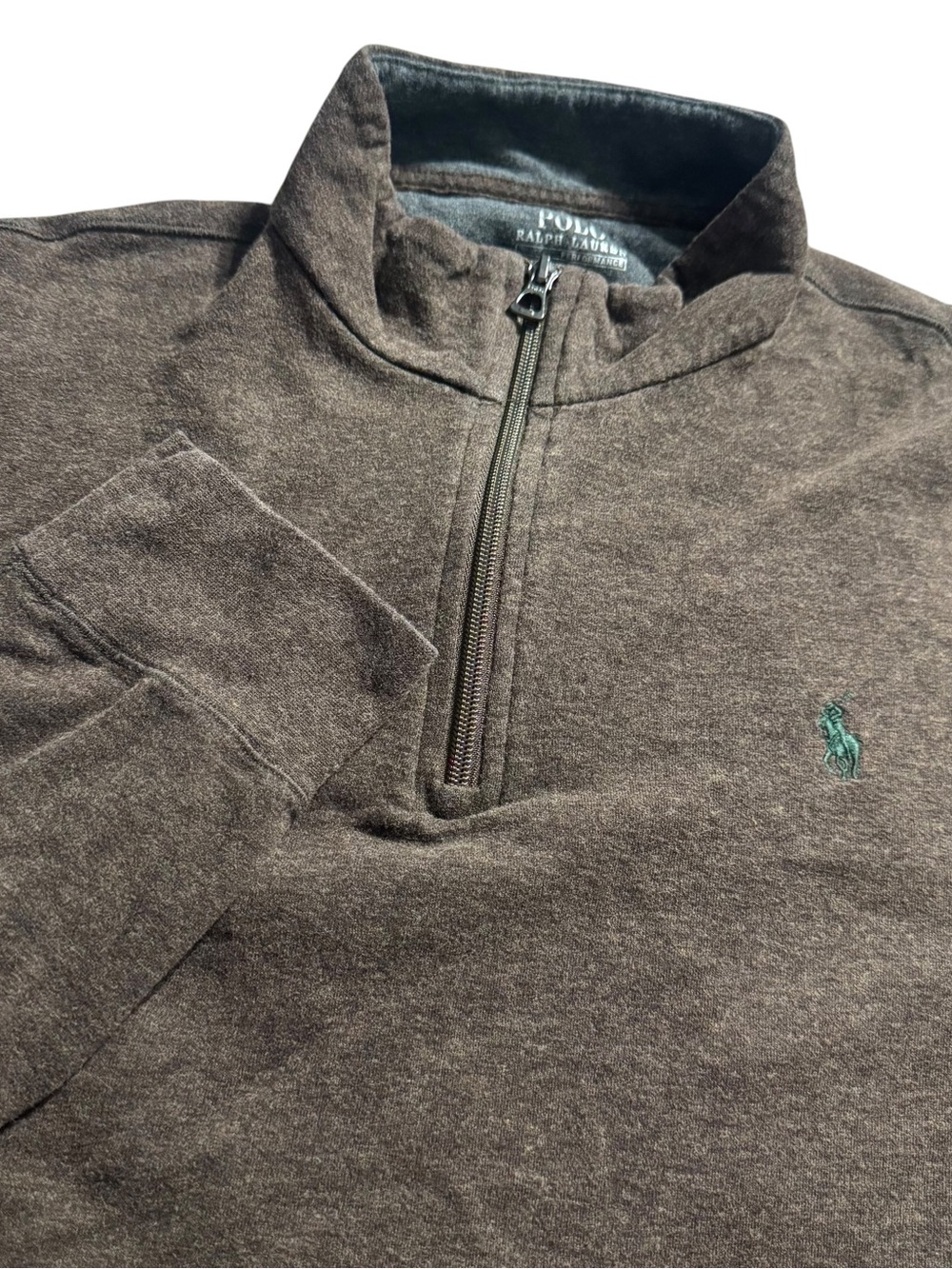 Polo Ralph Lauren Performance Quarter Zip Mens Large Pullover Brown